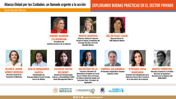 Pacto Mundial México se une a la “Alianza Global por los Cuidados” convocada por INMUJERES y ONU Mujeres.